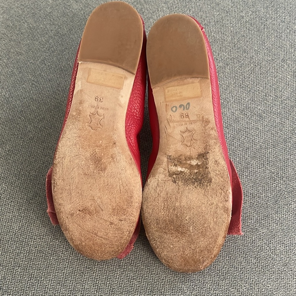 🤑 Ferca ❤️ 81 Red Leathers Ballerina Flats - Picture 6 of 9